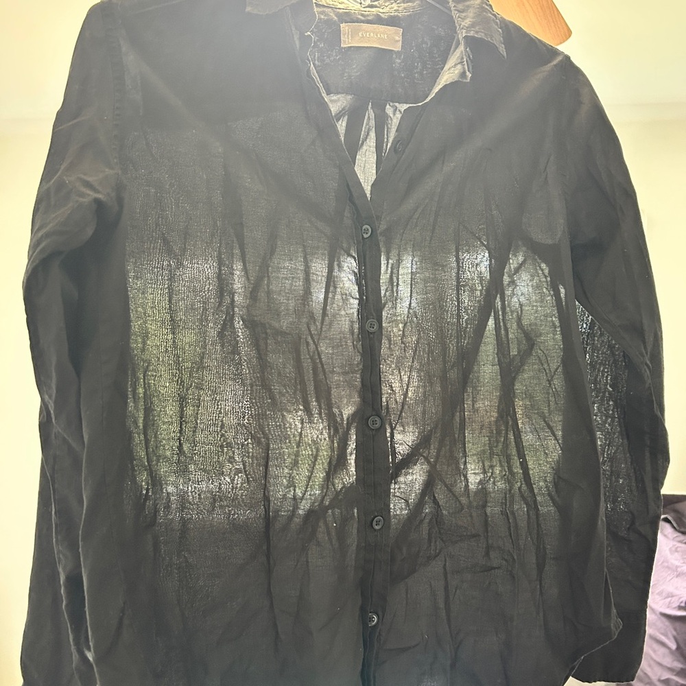 Everlane Women's Button Down Shirt Sheer black - Picture 7 of 7